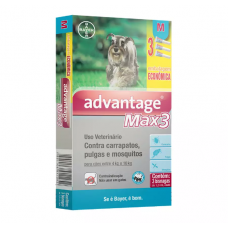 Antipulgas e Carrapatos Combo Advantage Max3 para cães entre 4 e 10kg 1,0ml