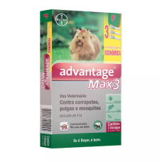 Antipulgas e Carrapatos Combo Advantage Max3 para cães até 4kg 0,4ml