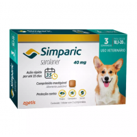 Antipulgas Simparic 40 mg para cães 10,1 a 20 kg - Zoetis