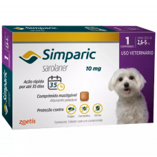 Antipulgas Simparic 10 mg para cães 2,6 a 5 kg - Zoetis