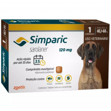 Antipulgas Simparic 120 mg para cães 40,1 a 60 kg - Zoetis