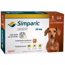 Antipulgas Simparic 20 mg para cães 5,1 a 10 kg - Zoetis