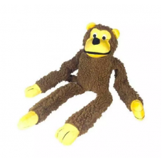 Macaco Chalesco Brinquedo Para Cães Pelúcia Marrom