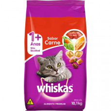 Ração Whiskas para Gatos Adultos Sabor Carne 10kg