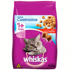Ração Whiskas para Gatos Adultos Castrados Sabor Carne 10kg